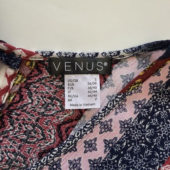 Venus Colorful Geometric Print Romper with Pockets Women’s Size S - Picture 8 of 13